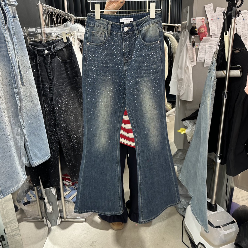 MOMAZU東大門實拍女裝新款休閑推薦熱賣職業26春夏牛仔褲喇叭MOMAZU牛仔褲圖色1