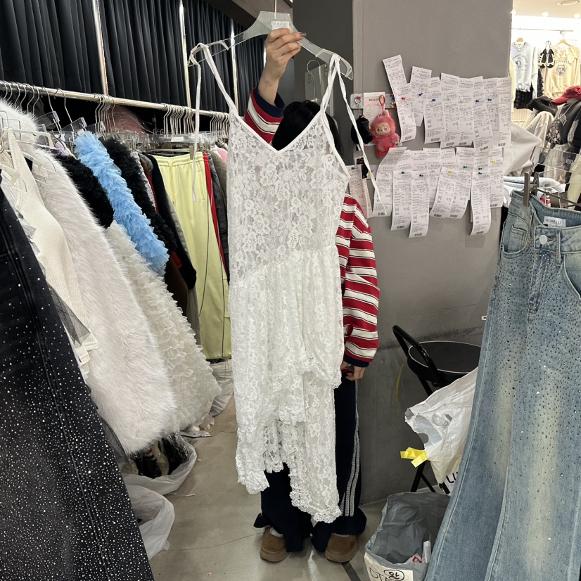 MOMAZU韓國代購女士新款人氣真品時尚推薦職業連衣裙蕾絲MOMAZU連衣裙圖色1