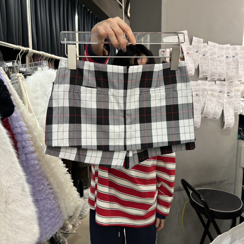 MOMAZU韓國直郵女裝新品人氣職業真品26春夏時尚裙褲格子MOMAZU裙褲