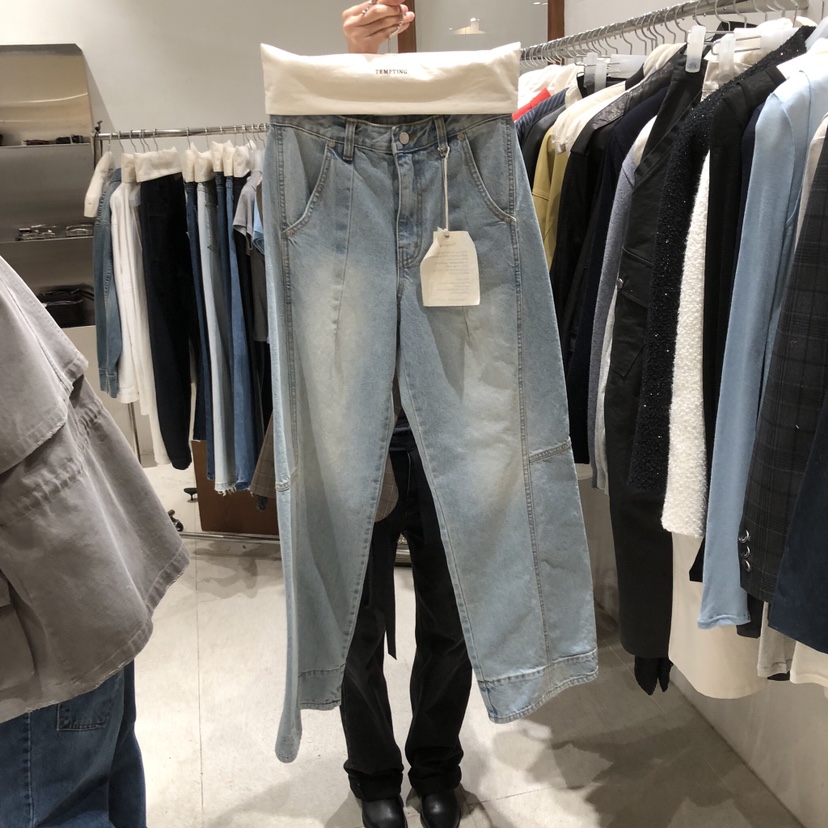 TEMPTING韓國代購女士新款休閑職業熱賣真品人氣26春夏牛仔褲TEMPTING牛仔褲圖色1