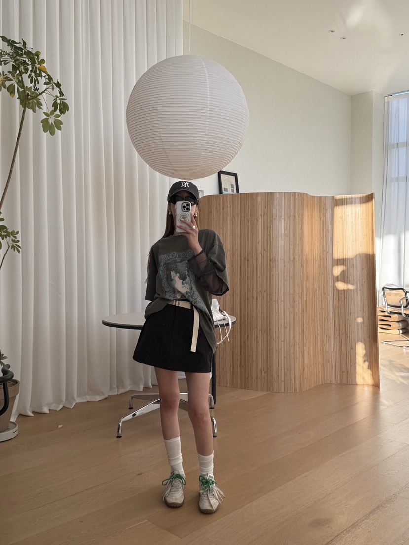 ZEROZERO韓國代購女裝新款熱賣真品推薦人氣短裙涂層腰帶ZEROZERO短裙