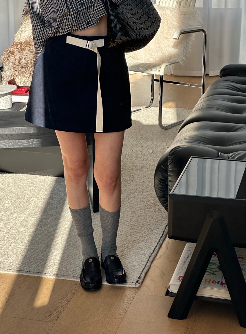 ZEROZERO韓國代購女裝新款熱賣真品推薦人氣短裙涂層腰帶ZEROZERO短裙