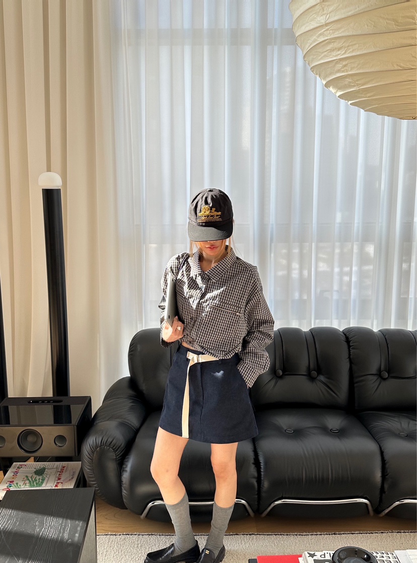 ZEROZERO韓國代購女裝新款熱賣真品推薦人氣短裙涂層腰帶ZEROZERO短裙圖色3