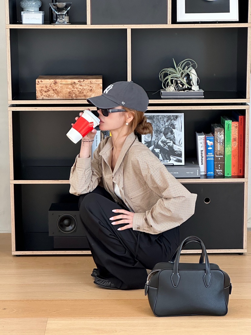 ZEROZERO韓國直郵女士新款人氣推薦真品襯衫蕾絲衫口袋格紋ZEROZERO襯衫/蕾絲衫