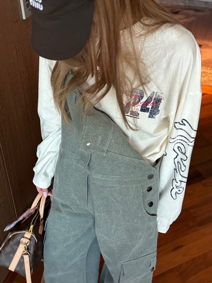 ZEROZERO東大門代購女裝新品時尚休閑人氣背帶褲工裝復古ZEROZERO背帶褲