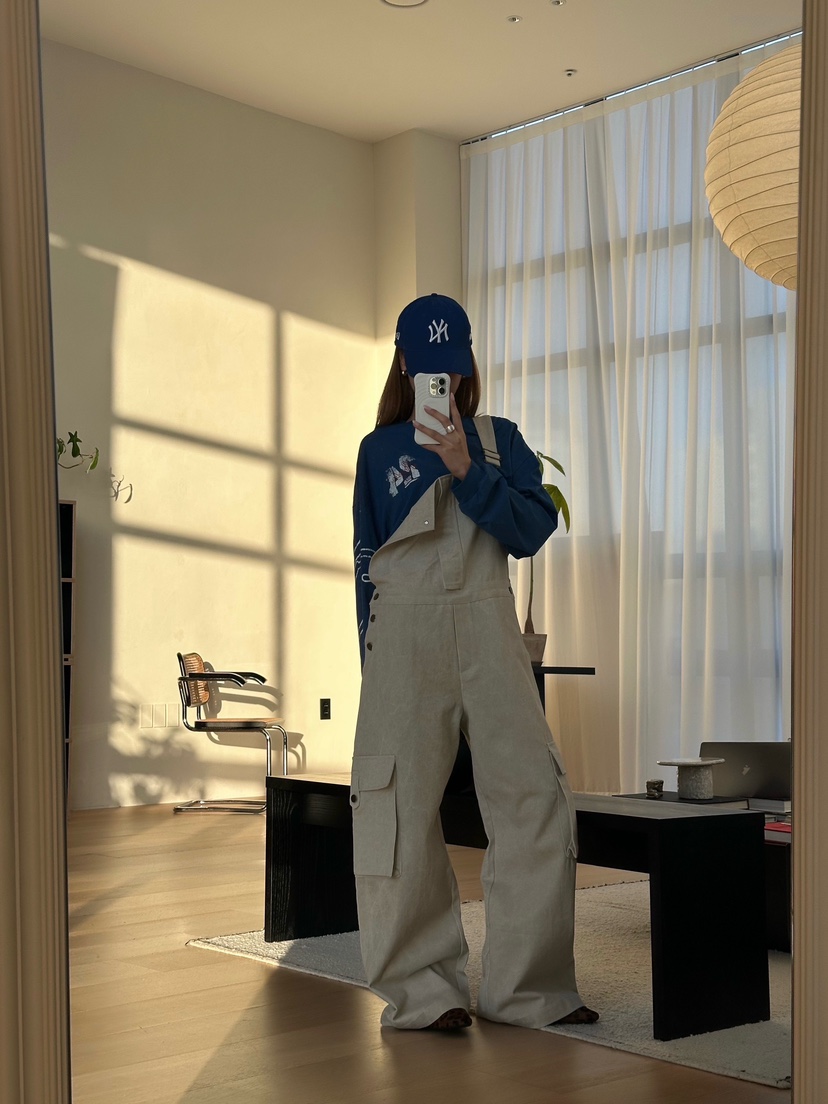 ZEROZERO東大門代購女裝新品時尚休閑人氣背帶褲工裝復古ZEROZERO背帶褲