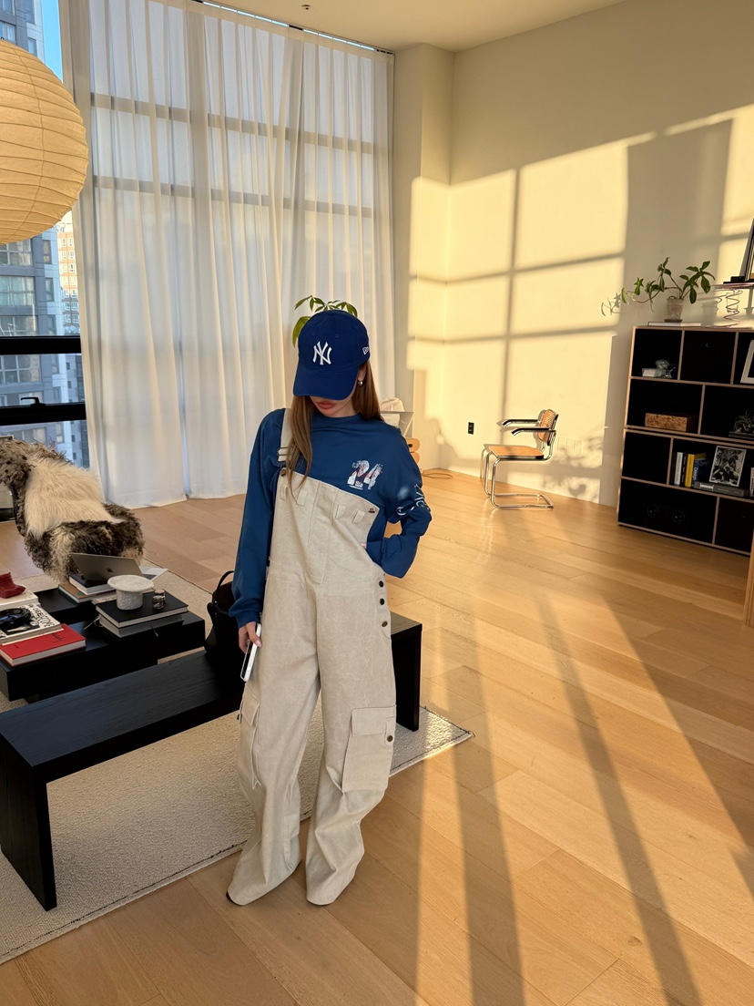 ZEROZERO東大門代購女裝新品時尚休閑人氣背帶褲工裝復古ZEROZERO背帶褲圖色2