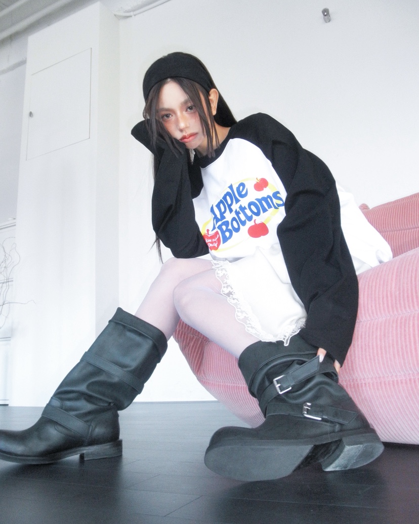 LIVE AID-P韓國代購女裝新款人氣26春夏時尚休閑長袖T恤LIVE AID-P長袖T恤