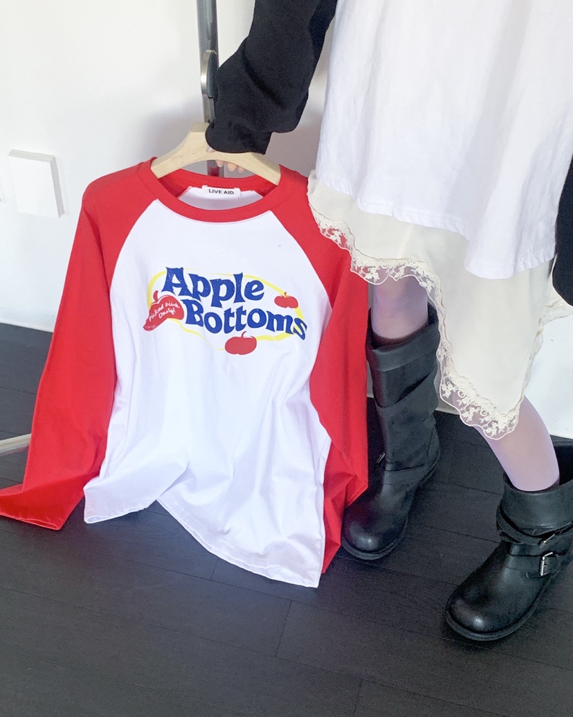 LIVE AID-P韓國代購女裝新款人氣26春夏時尚休閑長袖T恤LIVE AID-P長袖T恤