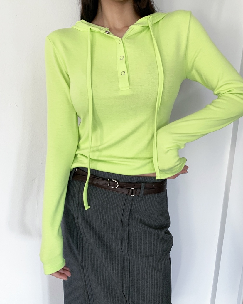 LIVE AID-P東大門代購女士新款時尚推薦26春夏長袖T恤連帽衫LIVE AID-P長袖T恤