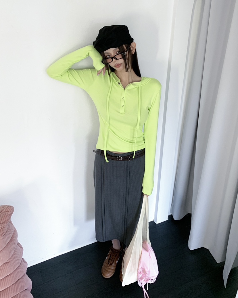 LIVE AID-P東大門代購女士新款時尚推薦26春夏長袖T恤連帽衫LIVE AID-P長袖T恤