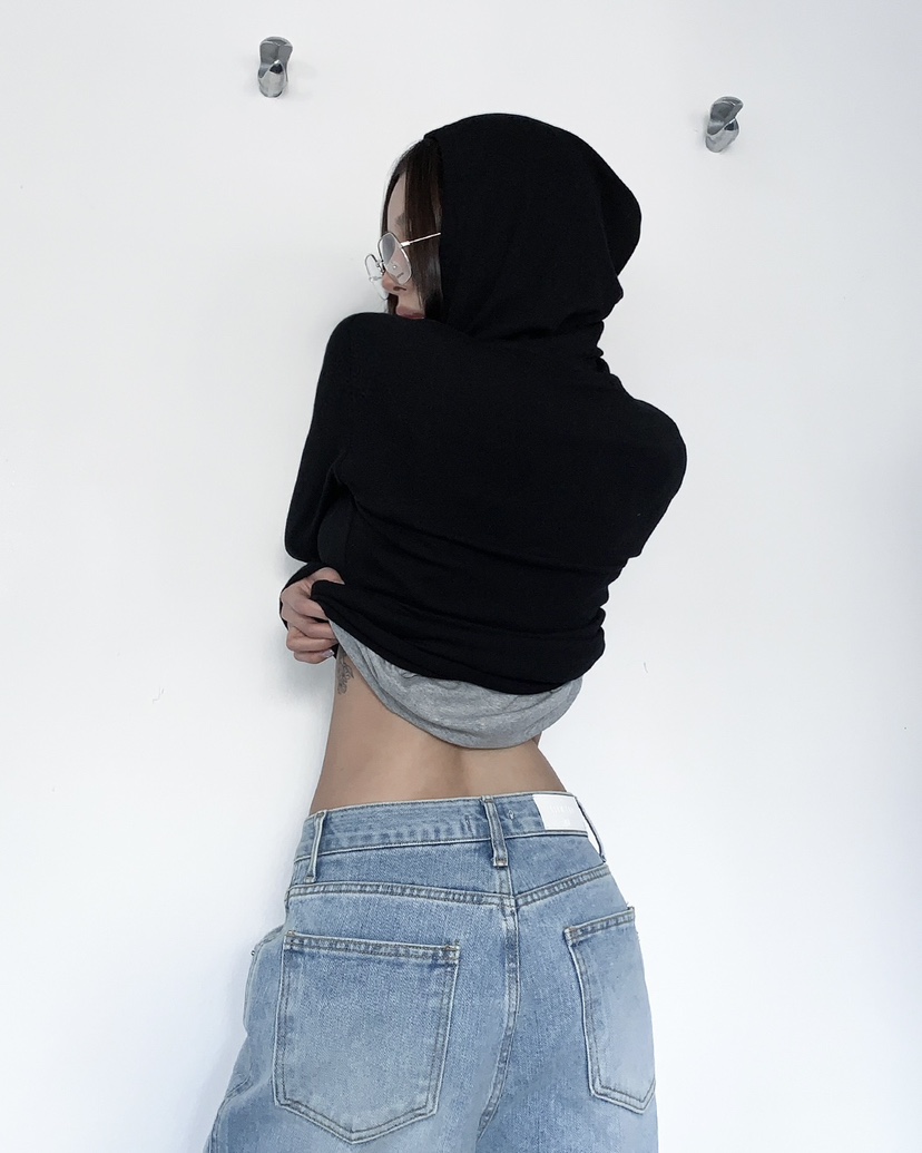 LIVE AID-P東大門代購女士新款時尚推薦26春夏長袖T恤連帽衫LIVE AID-P長袖T恤