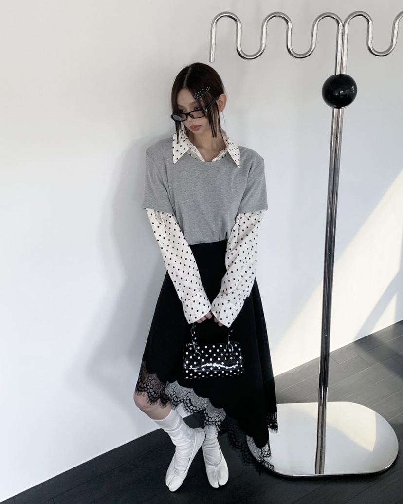 LIVE AID-P韓國代購女裝新款推薦真品職業半身裙中短裙LIVE AID-P半身裙/中短裙