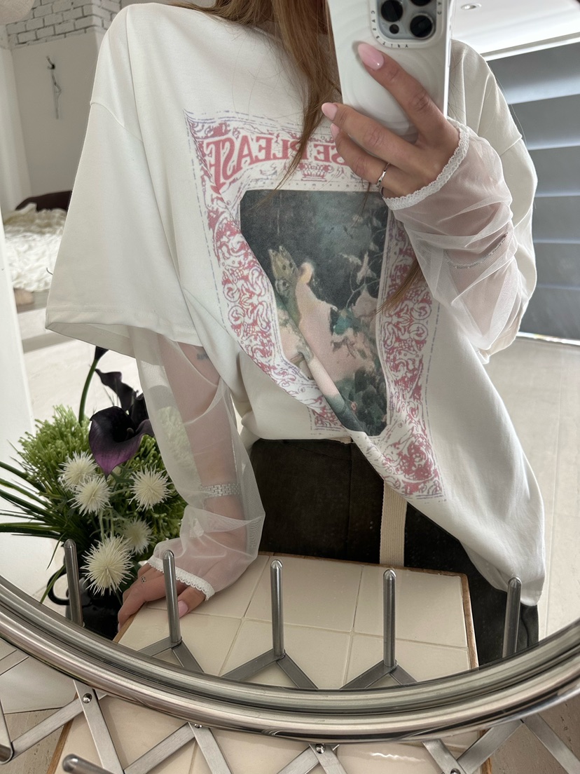 ZEROZERO東大門代購女裝新品時尚職業休閑推薦長袖T恤透視ZEROZERO長袖T恤