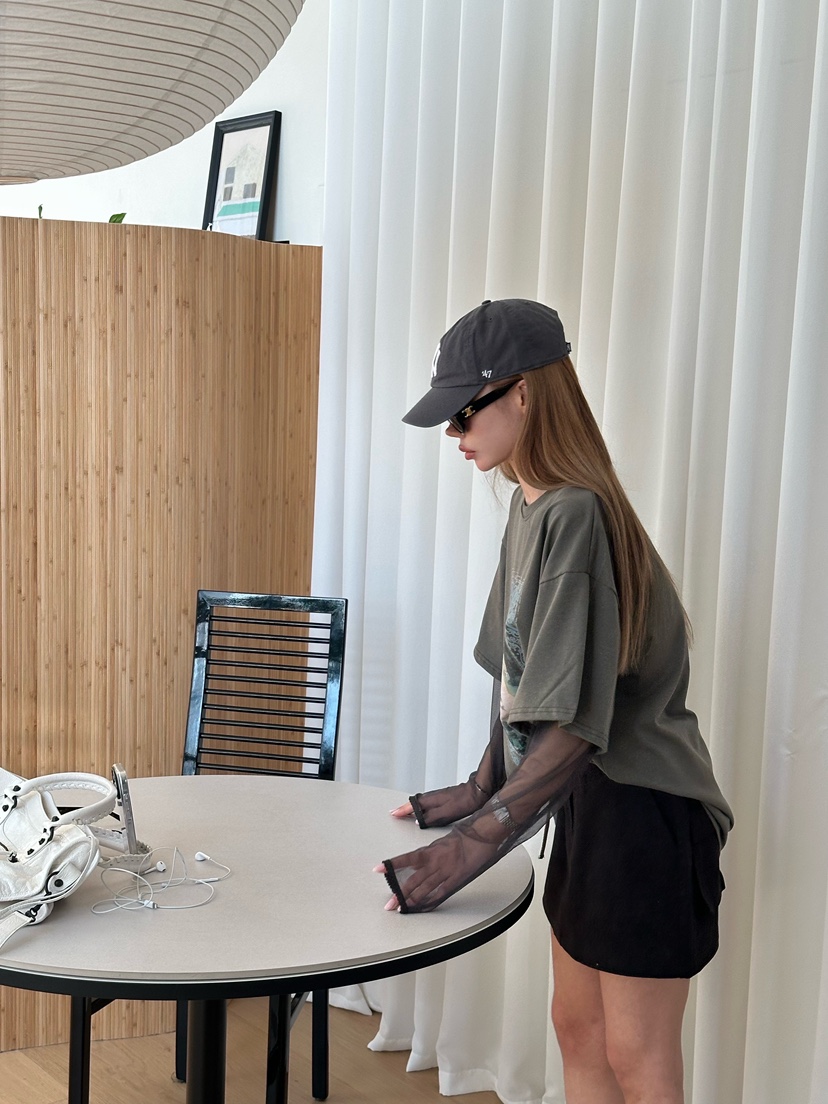 ZEROZERO東大門代購女裝新品時尚職業休閑推薦長袖T恤透視ZEROZERO長袖T恤