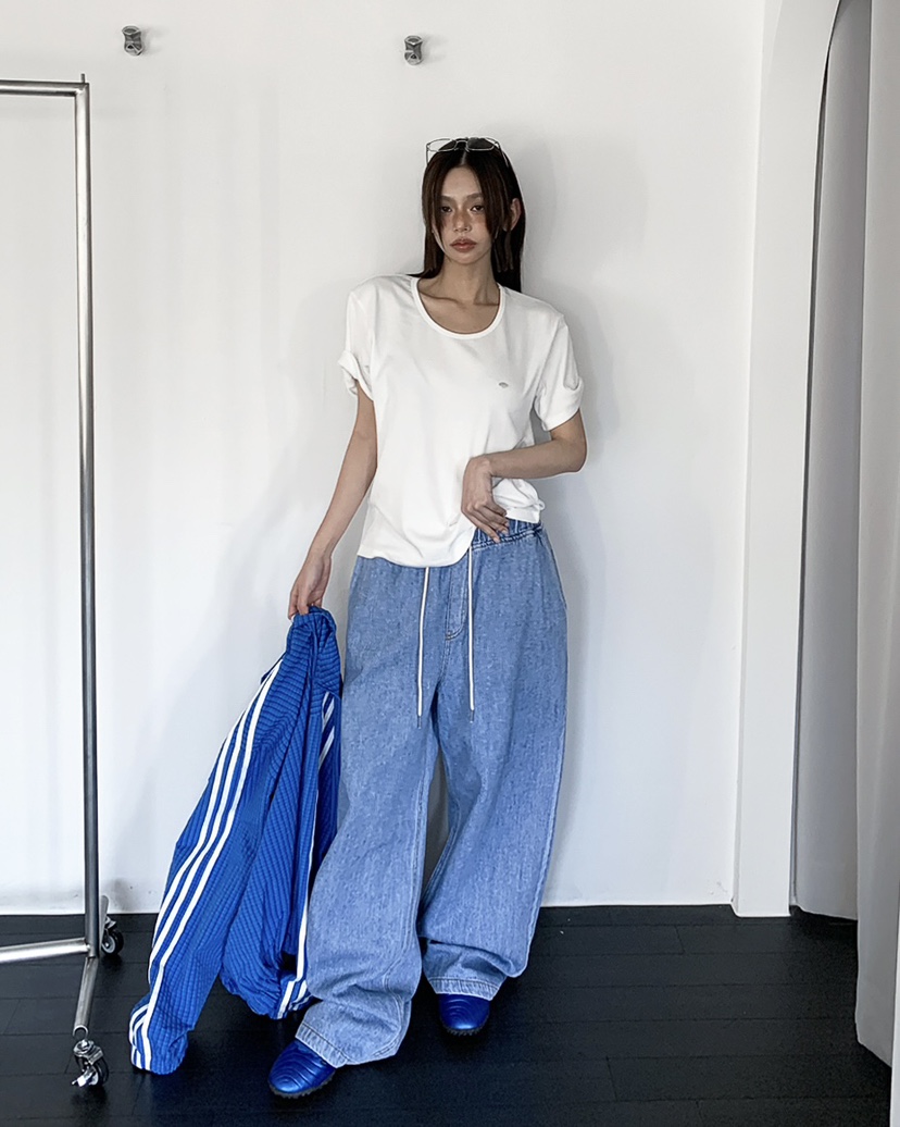 LIVE AID-P東大門直郵女裝新款推薦熱賣牛仔褲寬松牛仔LIVE AID-P牛仔褲