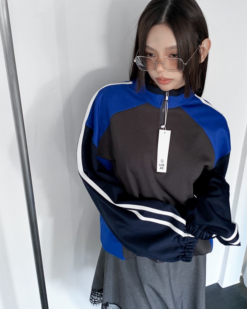 LIVE AID-P東大門實拍女裝新品職業推薦時尚人氣衛衣拉鏈LIVE AID-P衛衣