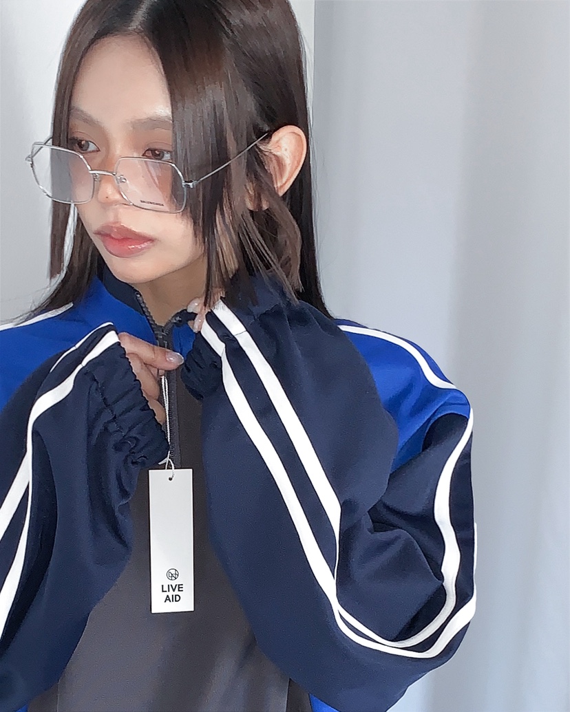 LIVE AID-P東大門實拍女裝新品職業推薦時尚人氣衛衣拉鏈LIVE AID-P衛衣