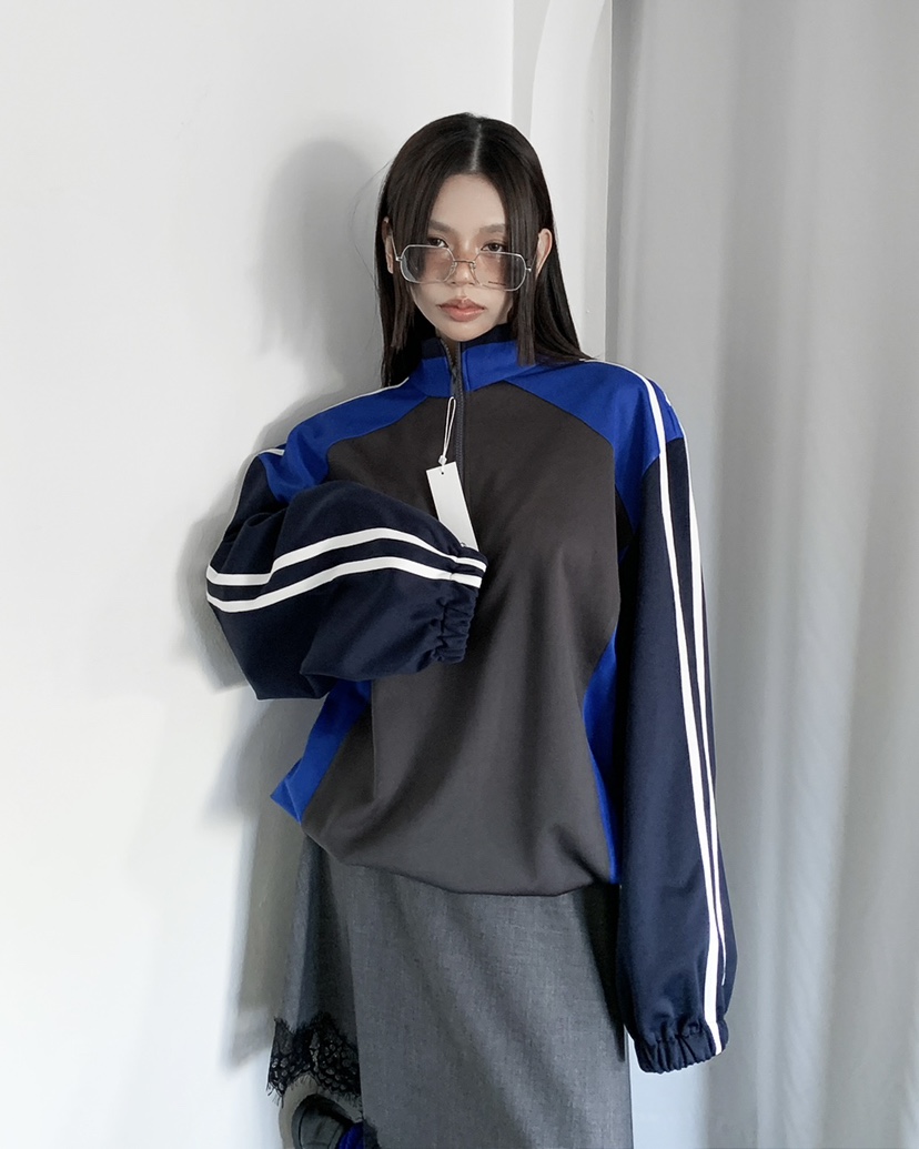 LIVE AID-P東大門實拍女裝新品職業推薦時尚人氣衛衣拉鏈LIVE AID-P衛衣