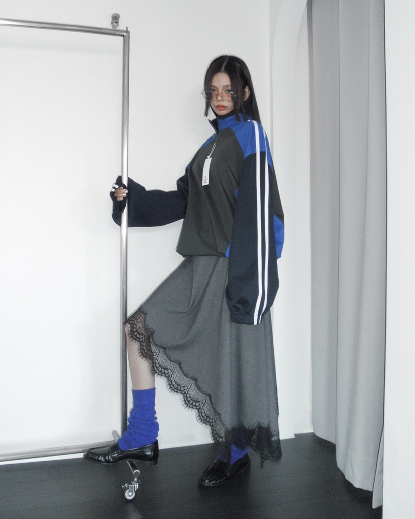 LIVE AID-P東大門實拍女裝新品職業推薦時尚人氣衛衣拉鏈LIVE AID-P衛衣