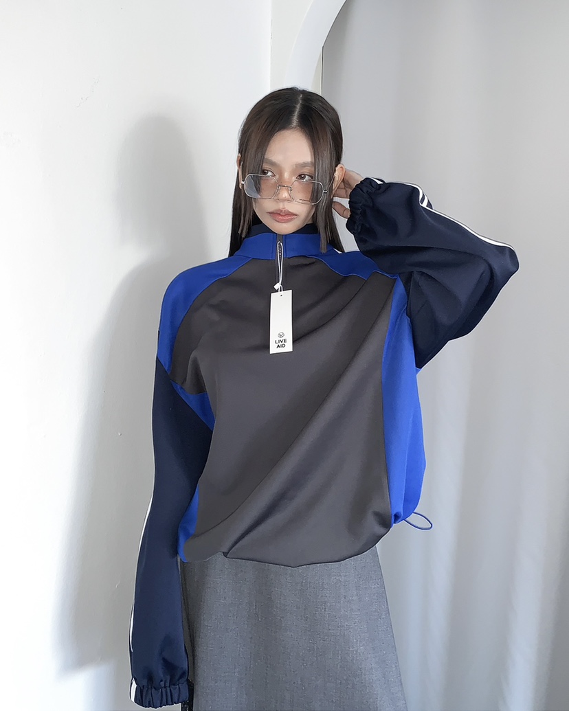 LIVE AID-P東大門實拍女裝新品職業推薦時尚人氣衛衣拉鏈LIVE AID-P衛衣