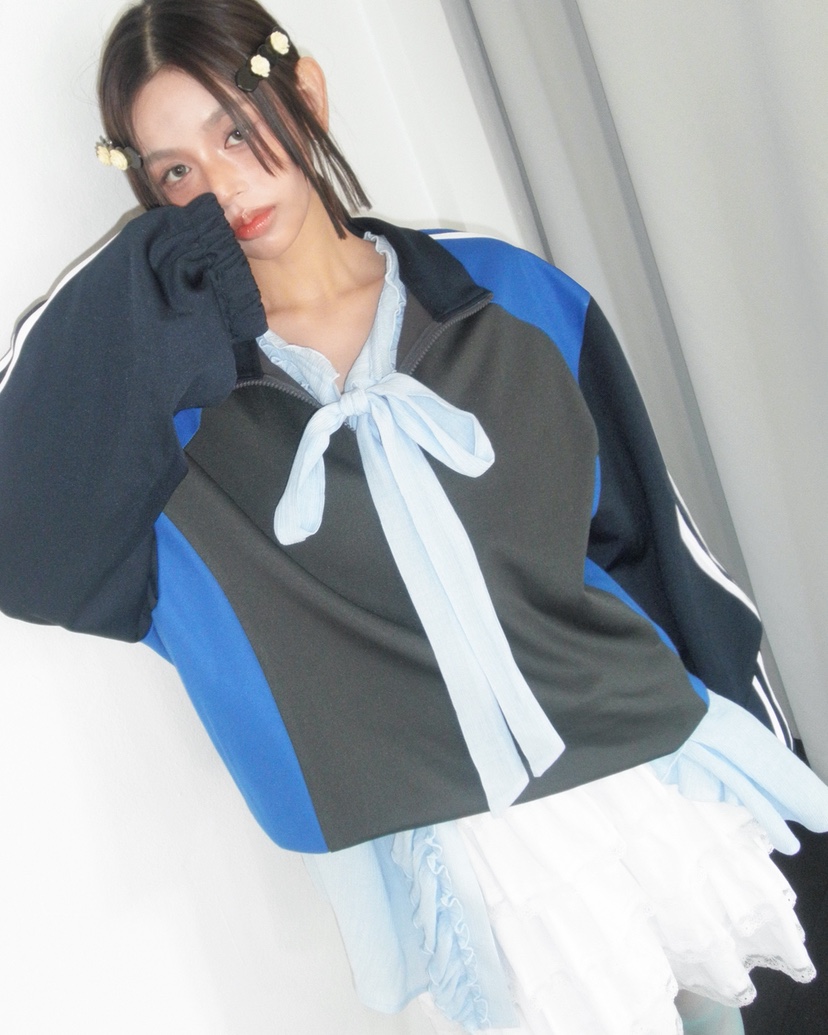 LIVE AID-P東大門實拍女裝新品職業推薦時尚人氣衛衣拉鏈LIVE AID-P衛衣