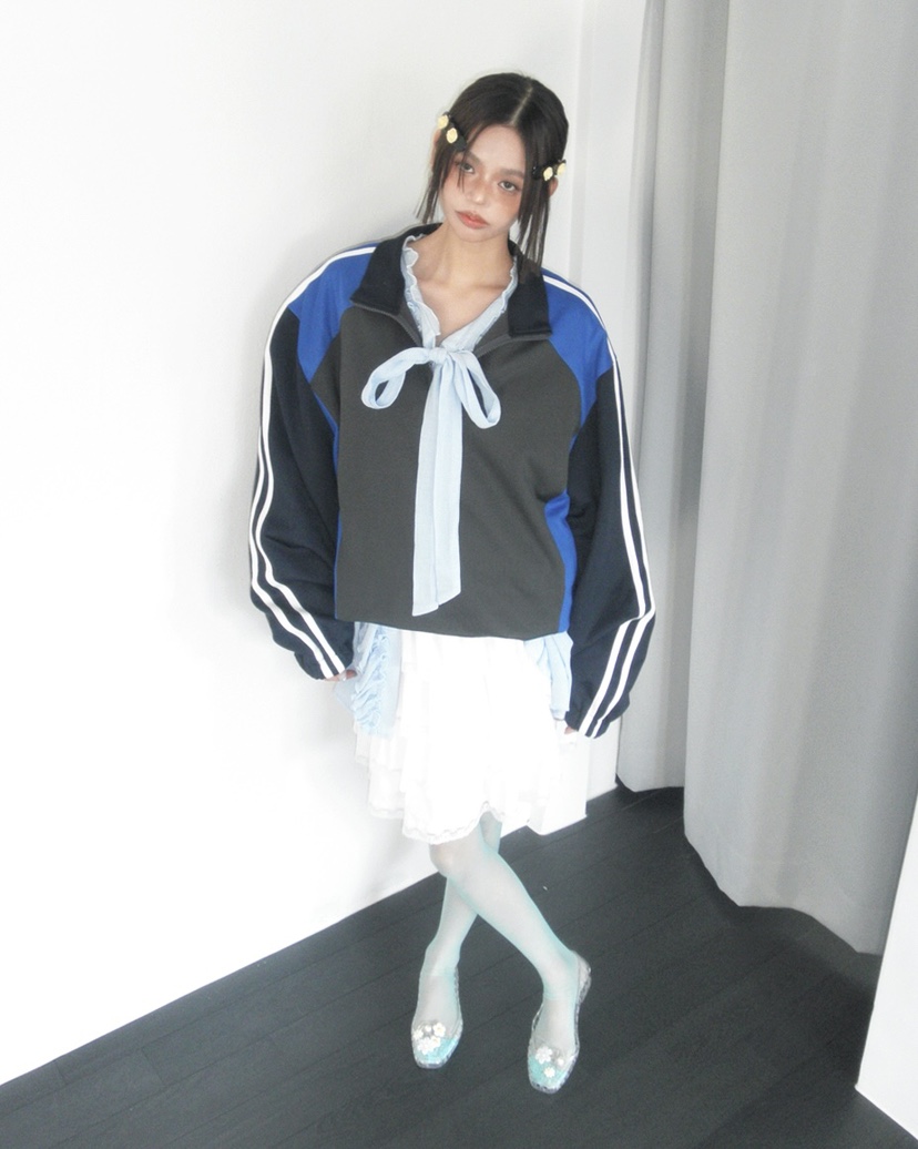 LIVE AID-P東大門實拍女裝新品職業推薦時尚人氣衛衣拉鏈LIVE AID-P衛衣