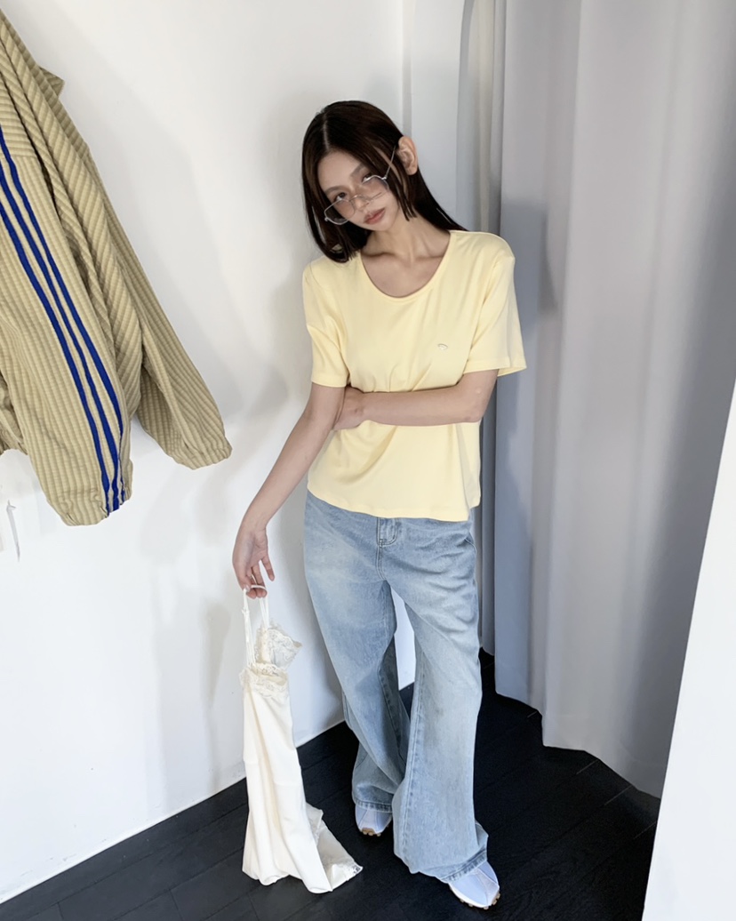 LIVE AID-P韓國直郵女裝新品時尚職業熱賣休閑真品26春夏T恤LIVE AID-PT恤