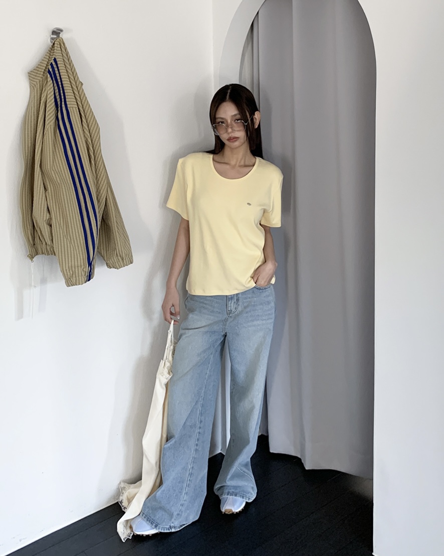 LIVE AID-P韓國直郵女裝新品時尚職業熱賣休閑真品26春夏T恤LIVE AID-PT恤