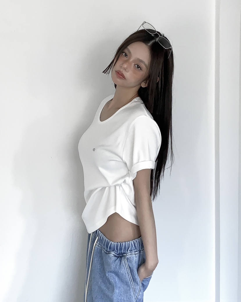 LIVE AID-P韓國直郵女裝新品時尚職業熱賣休閑真品26春夏T恤LIVE AID-PT恤