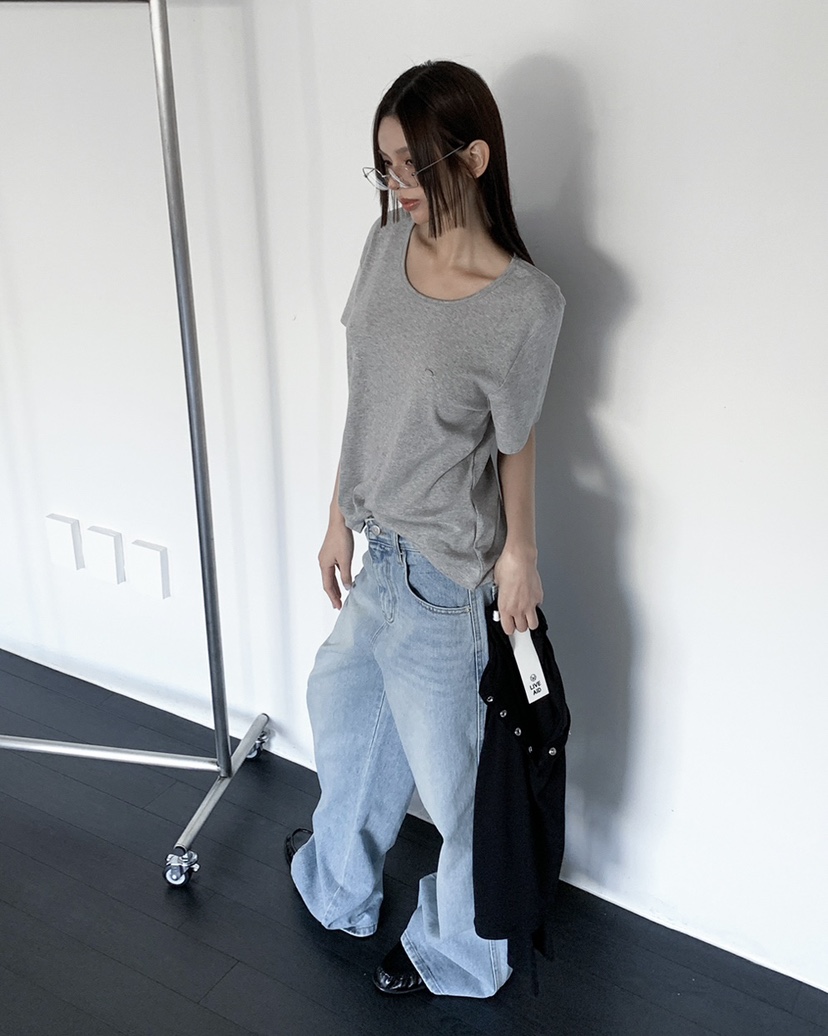 LIVE AID-P韓國直郵女裝新品時尚職業熱賣休閑真品26春夏T恤LIVE AID-PT恤