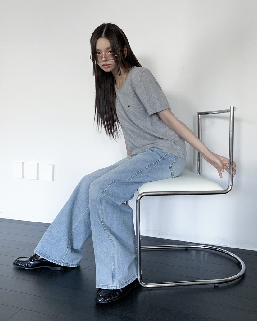 LIVE AID-P韓國直郵女裝新品時尚職業熱賣休閑真品26春夏T恤LIVE AID-PT恤