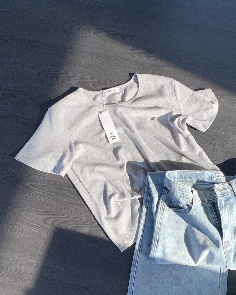 LIVE AID-P韓國直郵女裝新品時尚職業熱賣休閑真品26春夏T恤LIVE AID-PT恤