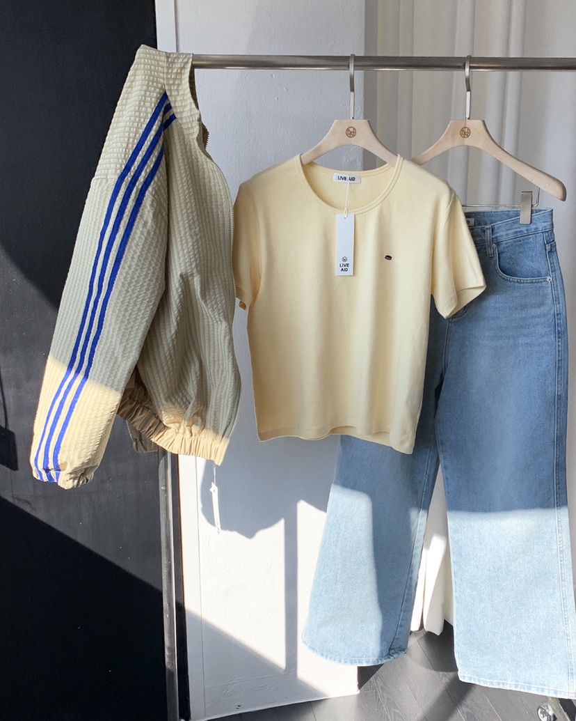 LIVE AID-P韓國直郵女裝新品時尚職業熱賣休閑真品26春夏T恤LIVE AID-PT恤