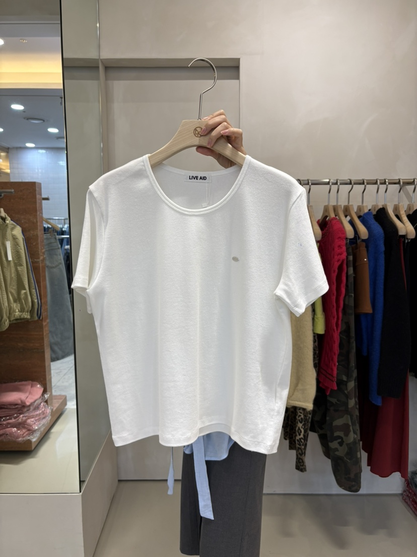 LIVE AID-P韓國直郵女裝新品時尚職業熱賣休閑真品26春夏T恤LIVE AID-PT恤圖色2