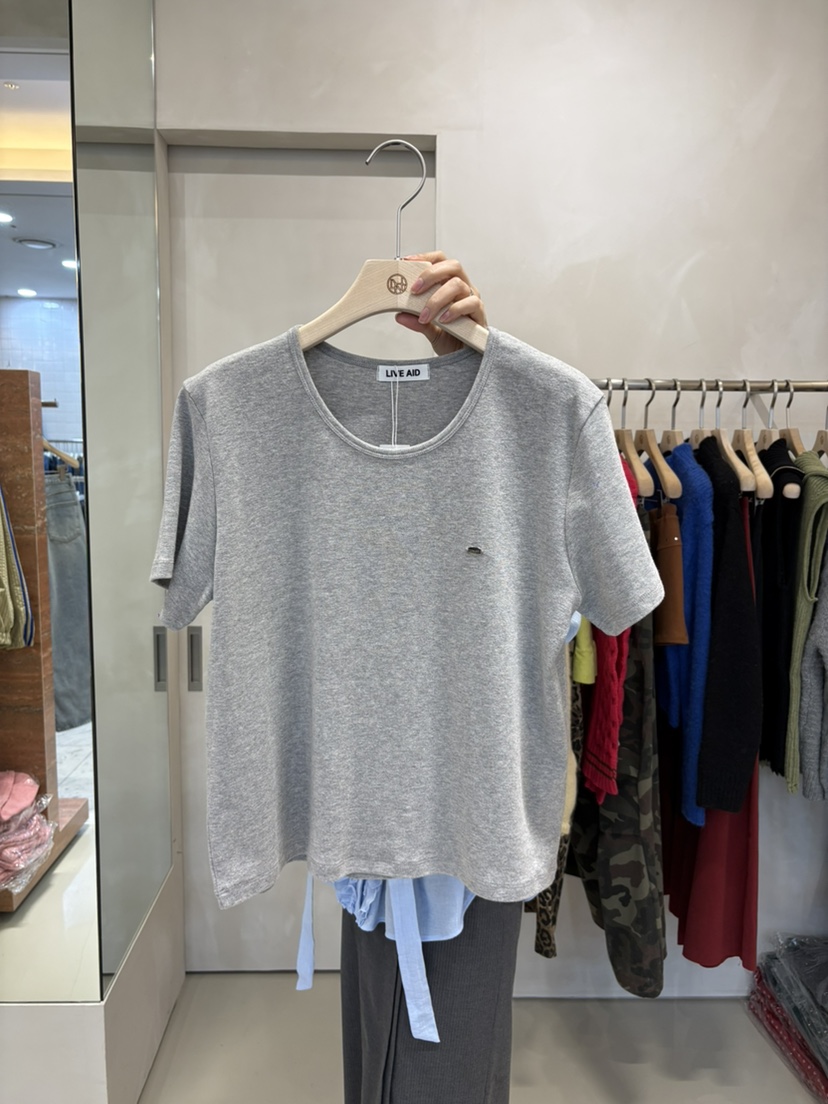 LIVE AID-P韓國直郵女裝新品時尚職業熱賣休閑真品26春夏T恤LIVE AID-PT恤圖色3