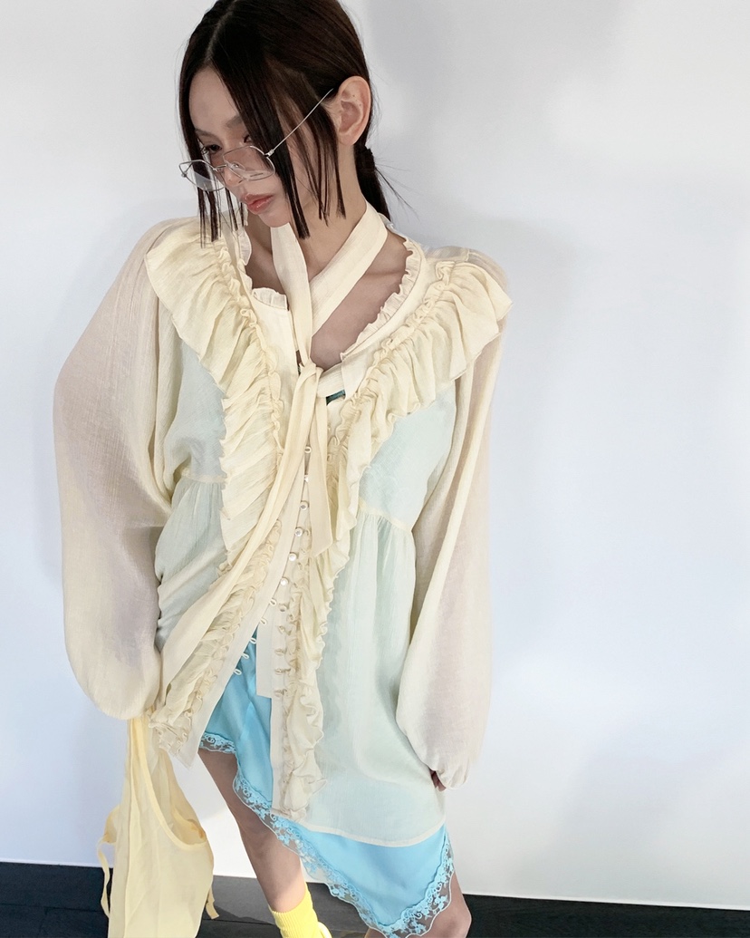 LIVE AID-P東大門直郵女裝新款休閑時尚26春夏襯衫蕾絲衫LIVE AID-P襯衫/蕾絲衫