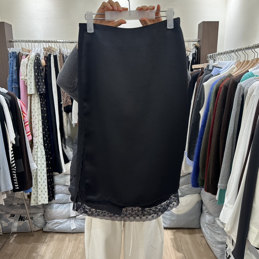 HANSUNGHYUN韓國代購女裝新品推薦休閑人氣熱賣長裙蕾絲緞面HANSUNGHYUN長裙圖色3