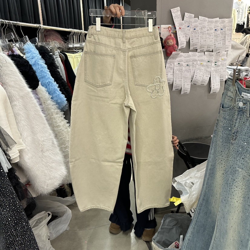 MOMAZU東大門直郵女裝新款26春夏休閑熱賣時尚牛仔褲花朵MOMAZU牛仔褲