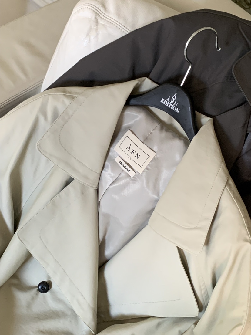 A Flan東大門實拍女裝新品熱賣職業時尚長款風衣含腰帶雙層AFN/FLAN EDITION長款風衣