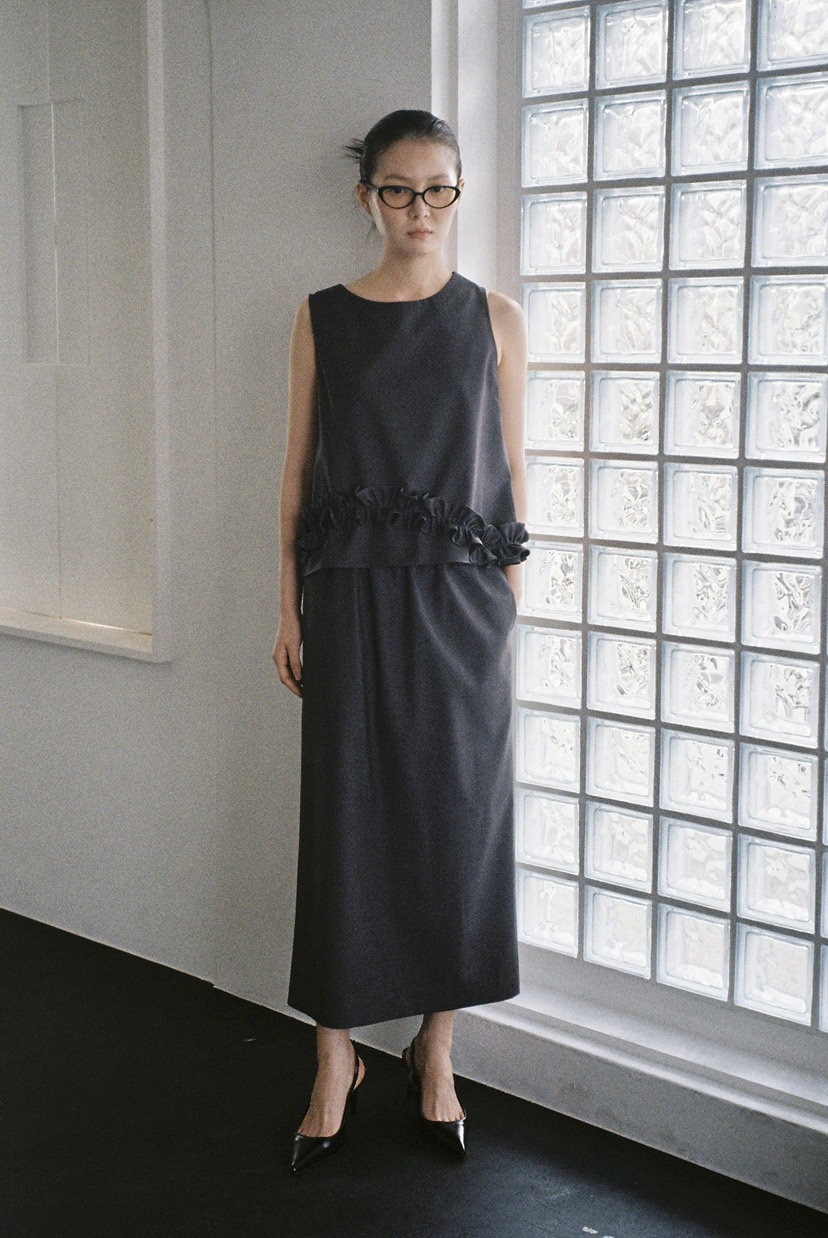 OURS東大門實拍女裝新品休閑人氣推薦時尚26春夏職業長裙OURS長裙