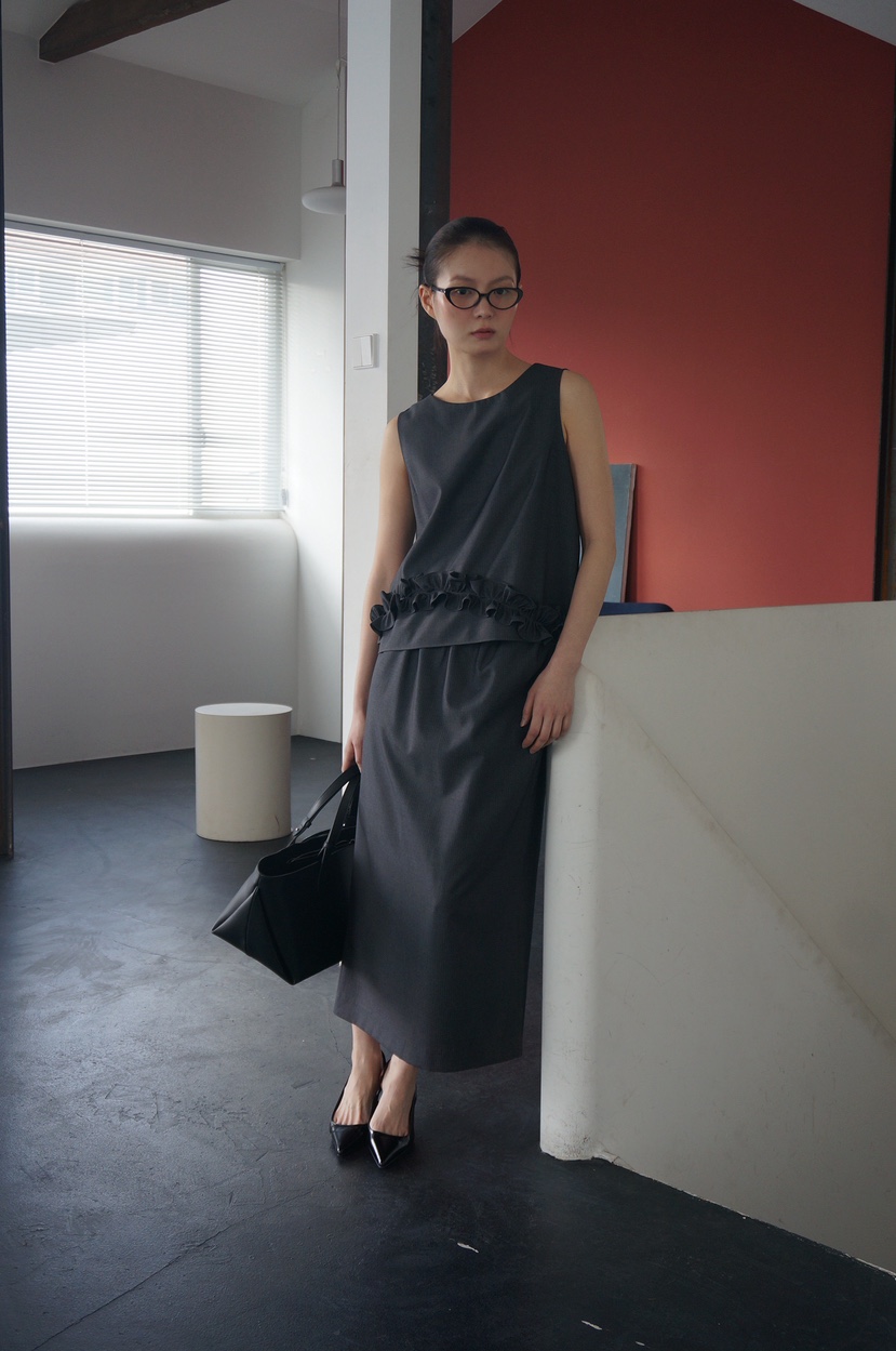 OURS東大門實拍女裝新品休閑人氣推薦時尚26春夏職業長裙OURS長裙