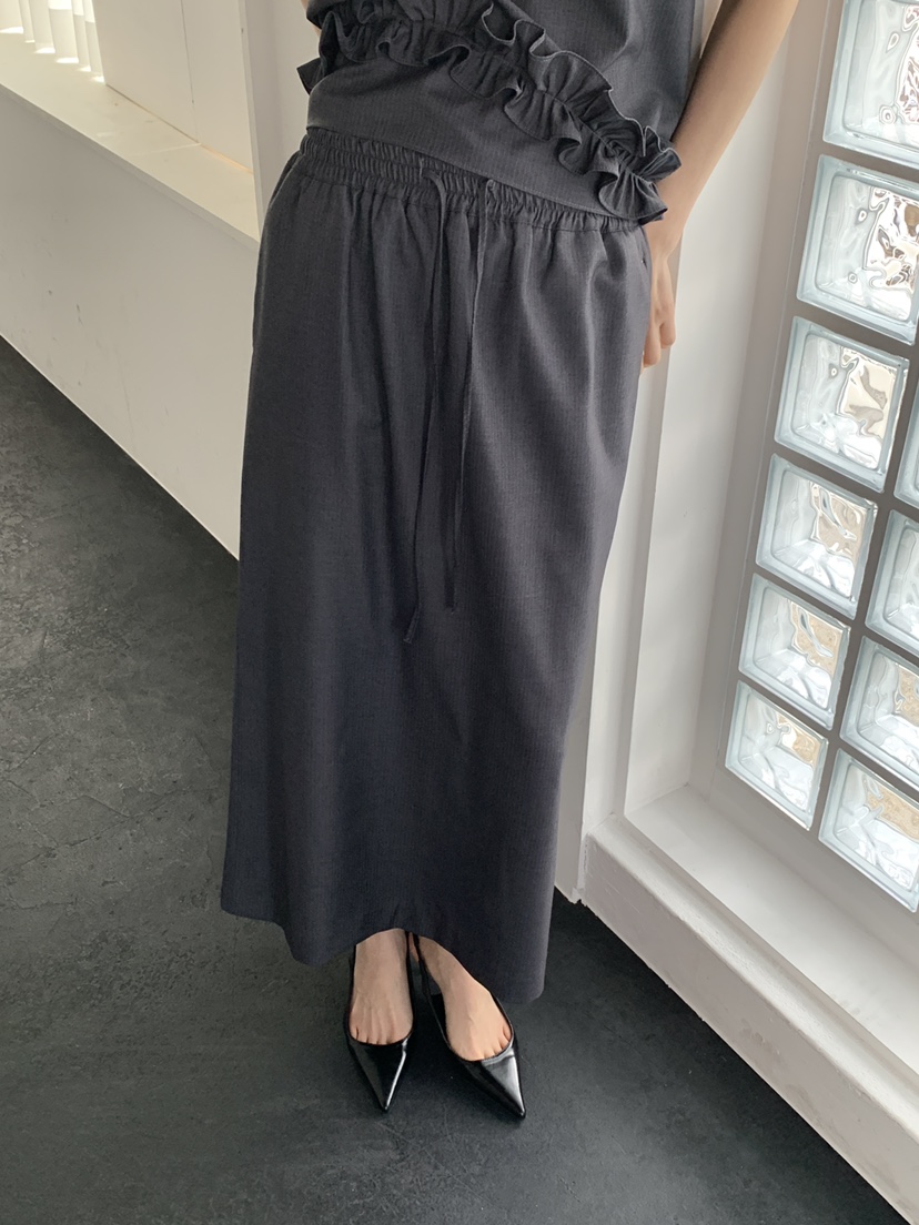 OURS東大門實拍女裝新品休閑人氣推薦時尚26春夏職業長裙OURS長裙