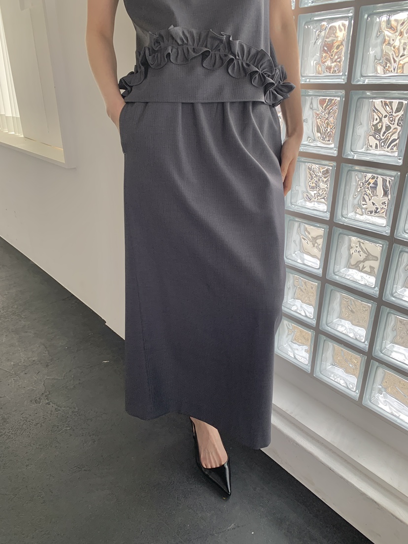 OURS東大門實拍女裝新品休閑人氣推薦時尚26春夏職業長裙OURS長裙