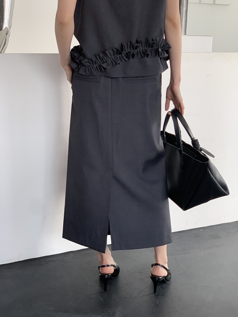 OURS東大門實拍女裝新品休閑人氣推薦時尚26春夏職業長裙OURS長裙