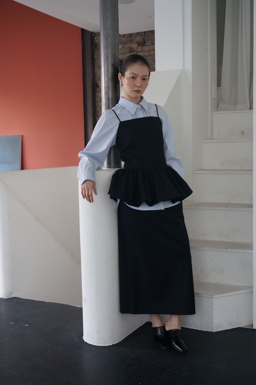 OURS東大門實拍女裝新品休閑人氣推薦時尚26春夏職業長裙OURS長裙