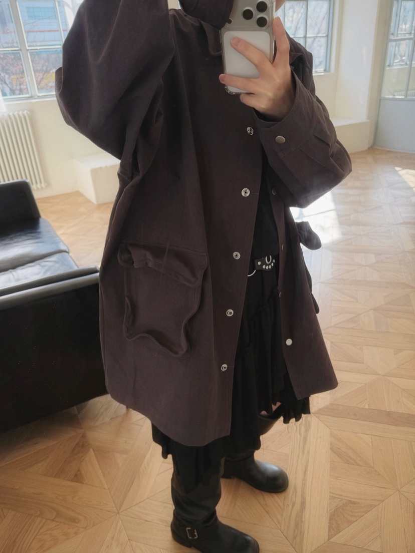 AWESOMESAUCE韓國直郵女裝新品真品時尚推薦職業長款風衣AWESOME SAUCE長款風衣