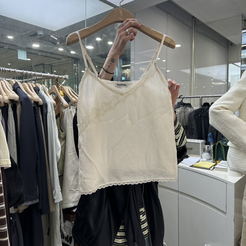 FOUNDATION東大門直郵女裝新品26春夏熱賣時尚職業吊帶背心FOUNDATION吊帶/背心圖色1