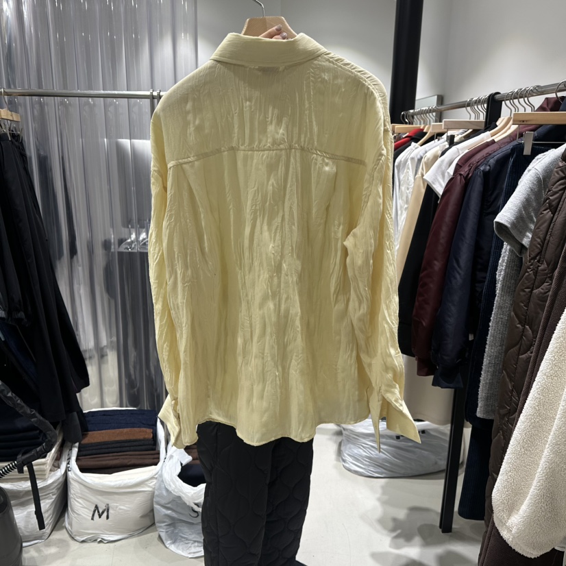 GREEK東大門代購女士新品職業時尚26春夏推薦襯衫蕾絲衫褶皺GREEK襯衫/蕾絲衫