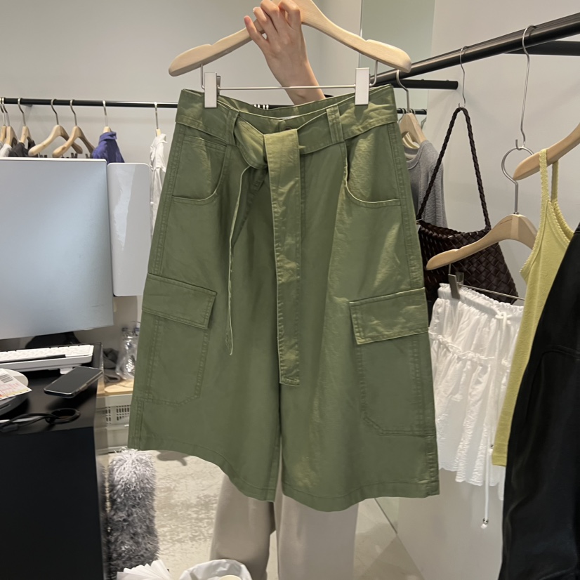 PLATE東大門代購女裝新品人氣推薦休閑26春夏真品短褲含腰帶PLATE短褲圖色2